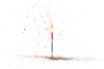 Dynamic Sparkler with Colorful Sparks Lighting Up Special Occasions Isolated on Transparent Background