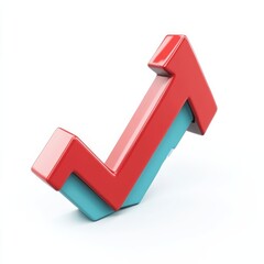 Decrease 3D render icon on a clean white background, symbolizing reduction, downsize, lowering.