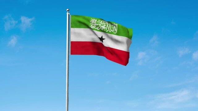 High detailed flag of Somaliland. National Somaliland flag. 3D Render.