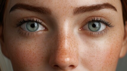 Close-Up of Woman's Face with Freckles