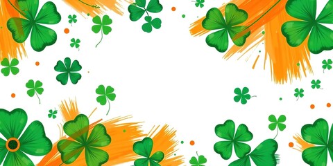 Obraz premium St. Patrick's Day Festive Paintbrush Strokes on Background