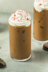 Refreshing Iced Cold Peppermint Mocha Coffee