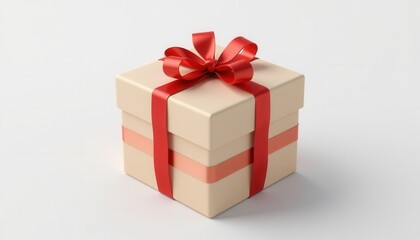 Obraz premium Elegant Gift Box with Red Ribbon