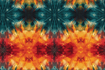 Vibrant tie-dye abstract carpet design seamless pattern with sharp, clear edges. Perfect for modern interiors, adding a splash of color and style to any space.Ideal for rugs, wall art, and home decor.