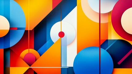 Vibrant abstract composition featuring geometric shapes and bold color creating a dynamic visual experience