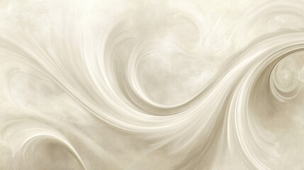 Fototapeta premium Elegant swirls of cream on a light beige textured background, generative ai