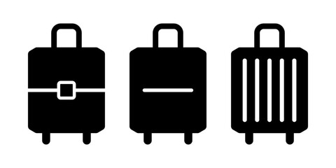 Travel suitcase luggage icon set vector