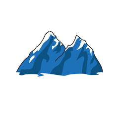 The icon of the mountain. Simple flat vector illustration on a white background