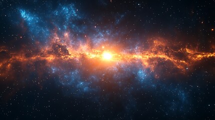 Quasar light flare in space high resolution hd image