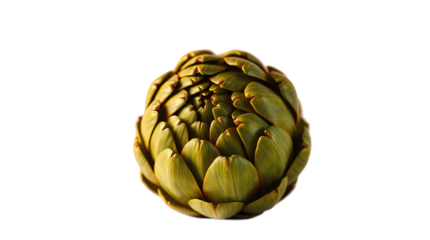 Photo of green artichoke isolated on transparent background.png