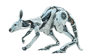An advanced high-tech AI kangaroo