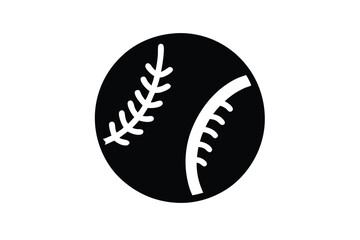 Silhouette vector illustration of baseball laces icon on a white background