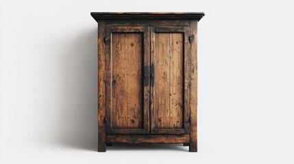 vintage cabinet isolate on white background with clipping path