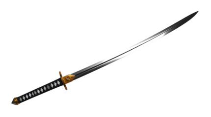 Photo of samurai sword or Rapier isolated on transparent background.png