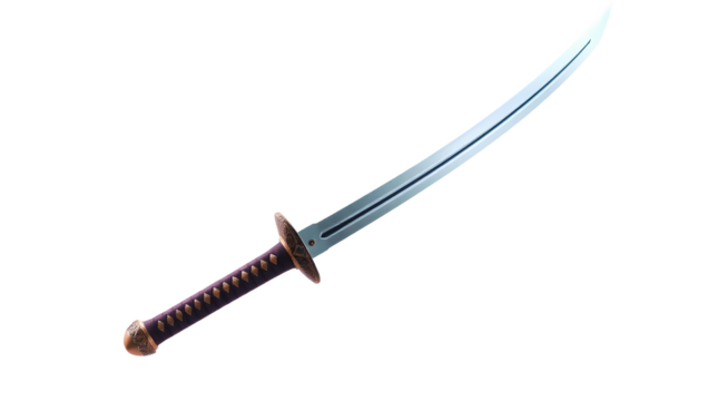 Photo of samurai sword or Rapier isolated on transparent background.png - Powered by Adobe