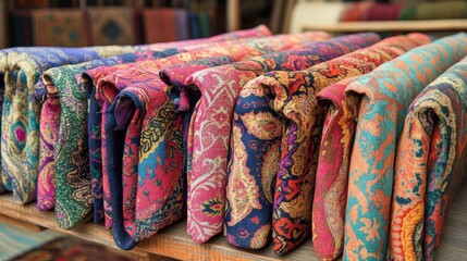 Ikat paisley embroidery on the fabric in Indonesia,India and asian countries.geometric ethnic oriental seamless pattern.Aztec style. illustration.design for texture,fabric,clothing,wrapping,carpet