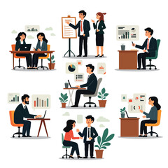 Modern Office Work and Business Collaboration – Teamwork, Data Analysis, and Productivity