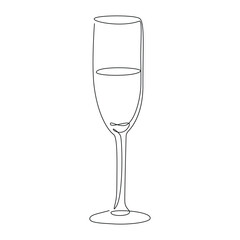 
Glasses of wine one line. Vector drawing.
