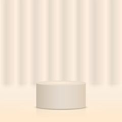 Valentine’s Day product display podium with a soft pink aesthetic. A luxurious cylindrical stage pedestal, ideal for showcasing romantic gifts, cosmetic products, and elegant branding materials. 