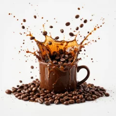Gordijnen cup of coffee beans © ramal