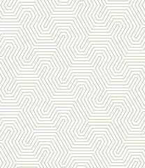 Seamless geometric pattern. Modern background with hexagons made of thin threads.