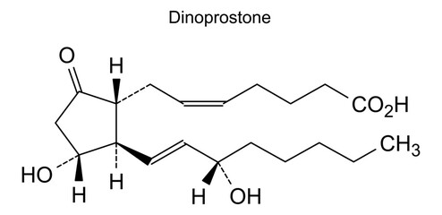 Chemical structure of dinoprostone, drug substance