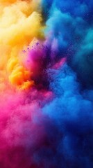 Colorful Holi powder, Indian festival of colors, vibrant celebration, abstract texture, color explosion, pigment powder, color art, traditional Indian dyes, vivid hues.