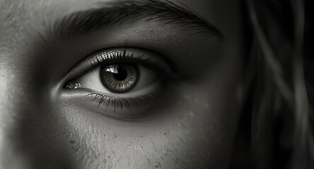 woman eye with black background
