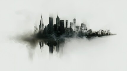 Futuristic infrastructure and modernization embodied in an urban skyline with smart grid networks woven into city planning