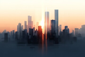 Fototapeta premium The architectural landscape of a commercial building located in the central town of the city