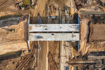Construction of the new Tricity Metropolitan ring road in Pomerania. Poland