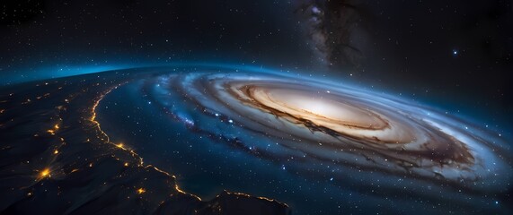 A stunning portrait of the Milky Way stretching across a vast night sky casting enchanting brilliance over the undisturbed earth below