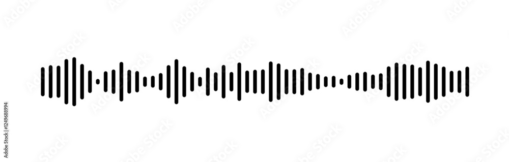 Aufkleber minimalist sound wave representation in black and white lines