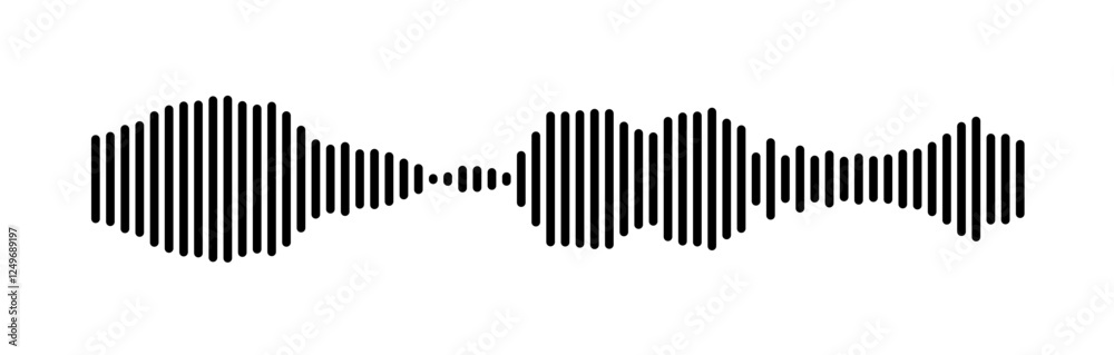 Poster minimalist sound wave representation in black and white lines