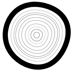 High Contrast Black and White Tree Ring Texture Illustration