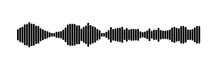 Geometric Sound Wave Pattern in Black and White Vector