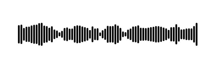 Geometric Sound Wave Pattern in Black and White Vector