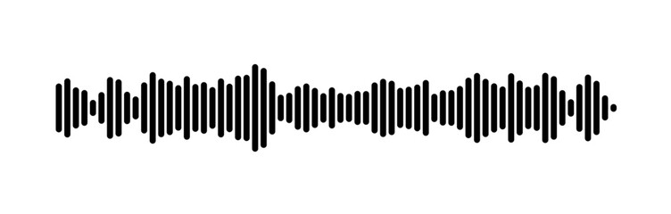 Geometric Sound Wave Pattern in Black and White Vector