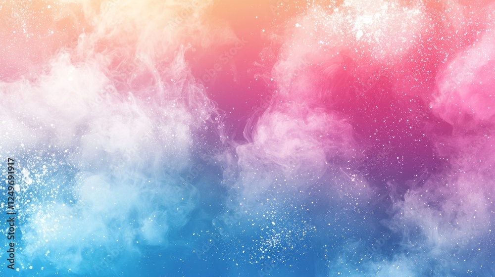 Poster Dramatic clouds of colorful smoke and ink swirl together, creating an enchanting backdrop of blended hues. This captivating design captures the essence of imagination and creativity