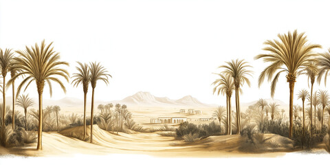 Desert Oasis Landscape Painting