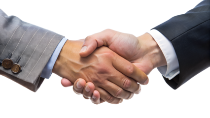 business handshake over white background