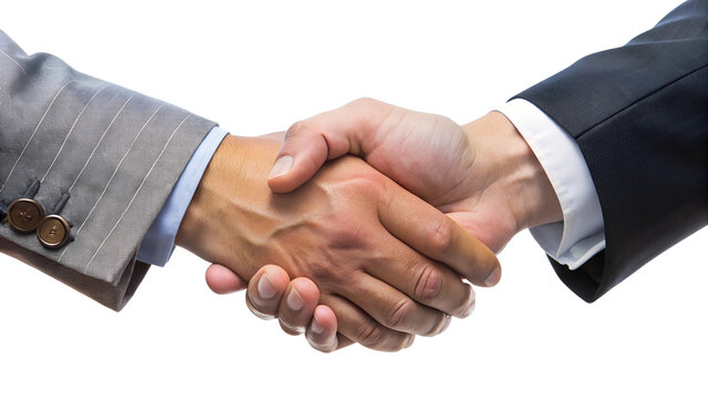business handshake over white background
