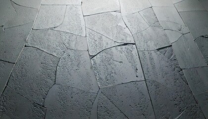 Cracked gray pavement with intricate patterns on a sunny day
