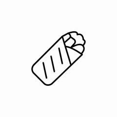 tasty burrito wrap icon sign vector
