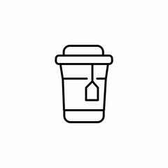 tea bag tag icon sign vector