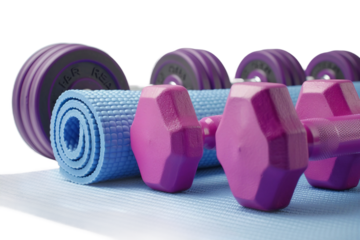 Basic Exercise Equipment with Yoga Mat and Dumbbells for Fitness