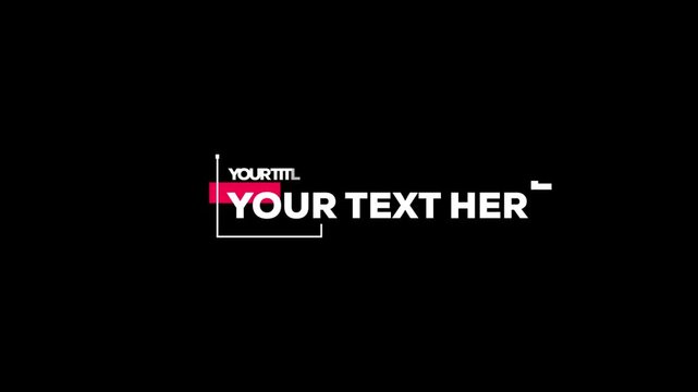 Elegant and minimal titles for video