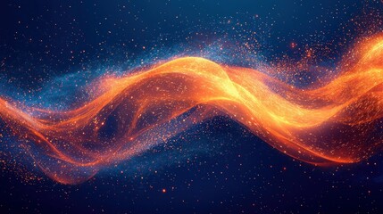 Abstract fiery wave design on dark background
