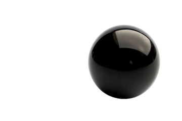 Detailed View of Black Snooker Ball
