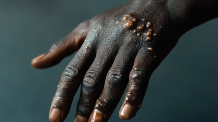 Hand with skin condition